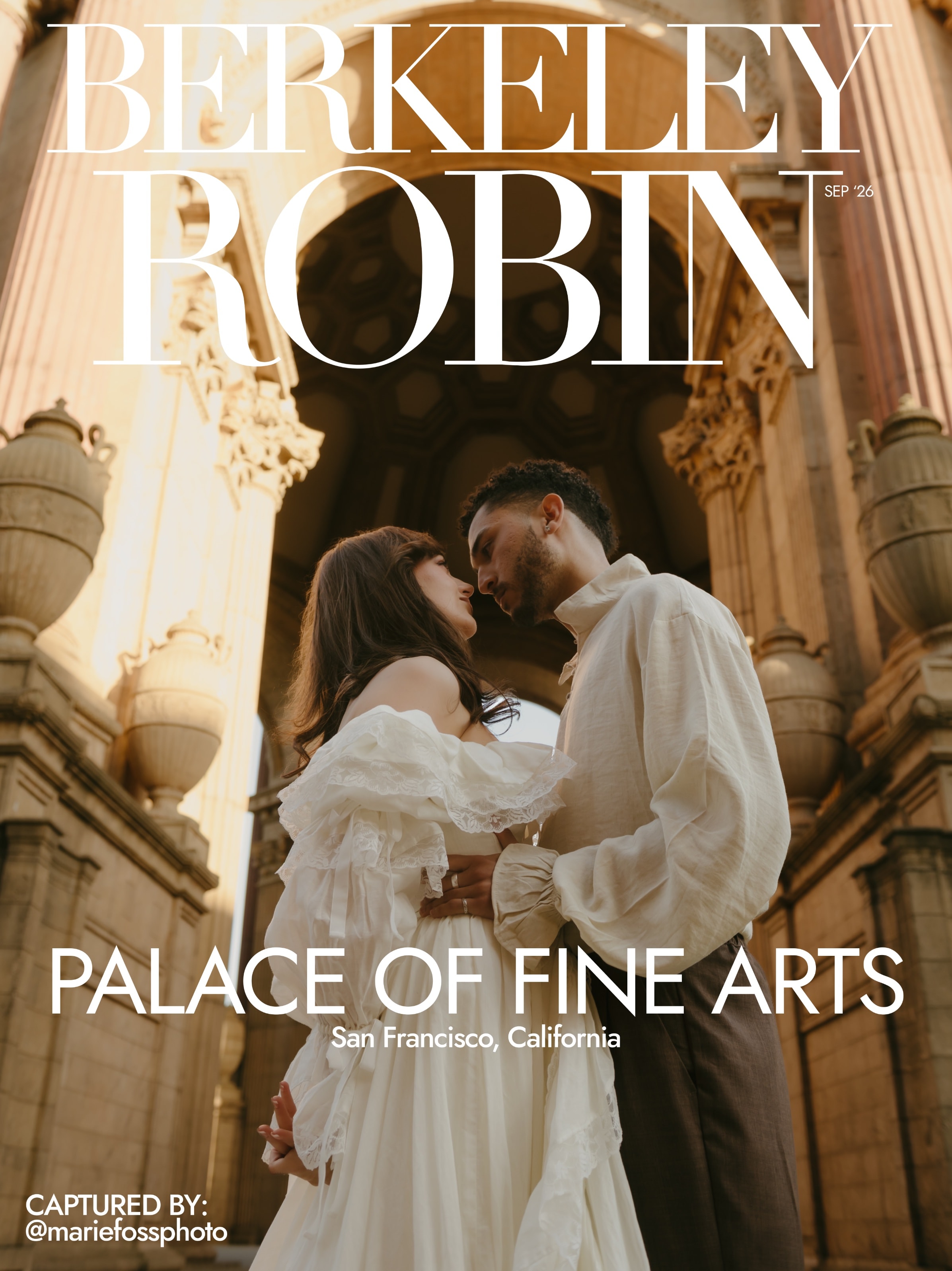 Palace of Fine Arts magazine cover, styled shoot captured by @mariefossphoto